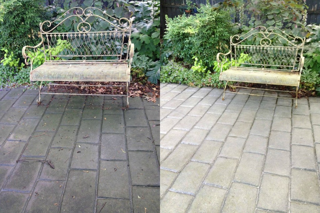 Patio Pavers Transformation - Before and After Pressure Washing