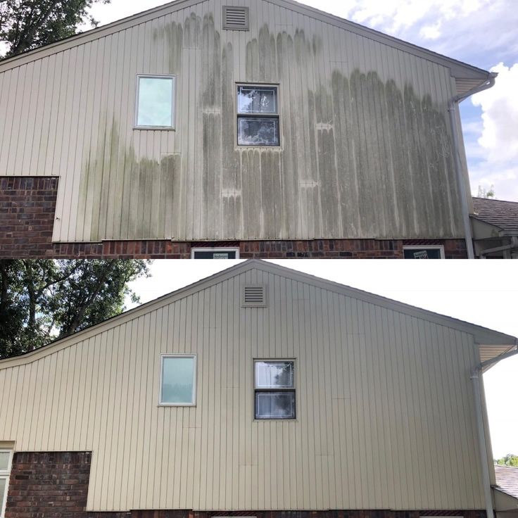 Building Exterior Soft Washing Before/After