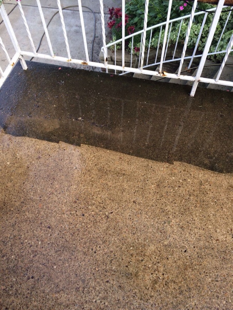Concrete Patio Before/After Pressure Washing