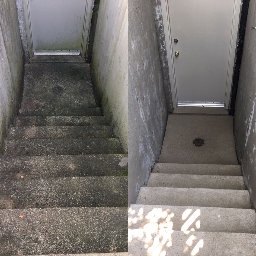 Entryway and Stairs Deep Cleaning Before/After