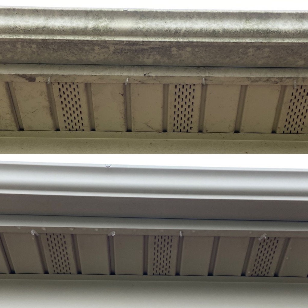 Gutters and Soffit Before/After Cleaning